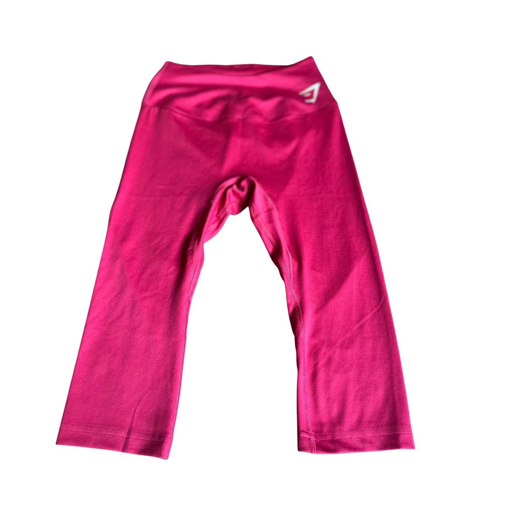Gymshark Womens High Rise Cropped Leggings Pink Capri Size S